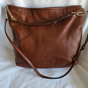Coach Brown Pebbled Leather Bucket Shoulder / Crossbody Bag